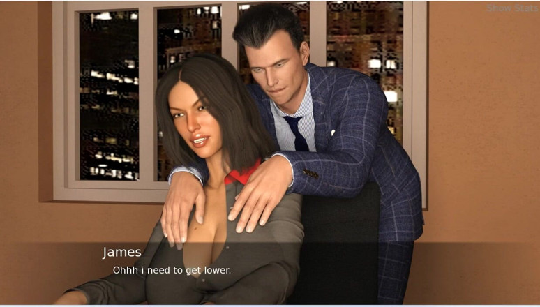 XXX Games Bunk: Projekt Hotwife - gameplay - odgrywanie roli - żona z biura pokazuje swoje aktywa