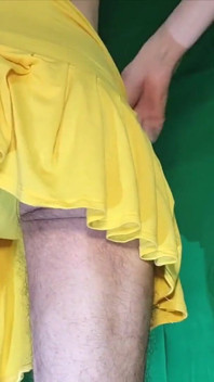My Panties for Contests Under My Yellow Miniskirt