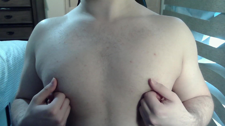 Himbo_Fox: Musculoso jock juega con sus pezones en cam