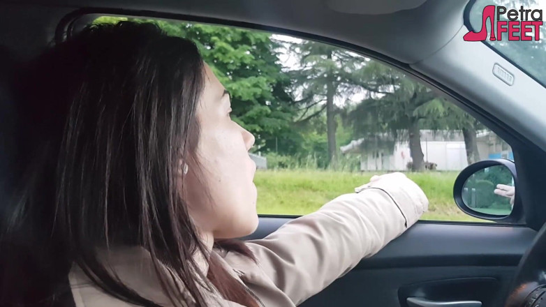 Smokin Fetish: Petra loves to smoke ciggaretes in her car