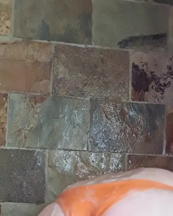 Madaussiehere: Sexy Crossdressing Wet Orange Bikini