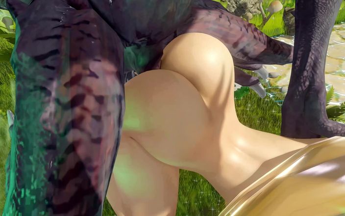Game of Lust 3D: 小柄なブロンドのエルフが巨根の翼のあるモンスターに犯される