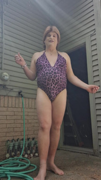 My New Purple Leopard Bathing Suit!