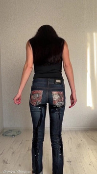 Pee in Jeans Standing up by Accident, Panty Wetting