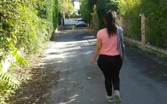 Strange girl with big ass gives me blowjob in the street