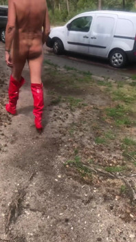 Showing Naked in Parking Lot