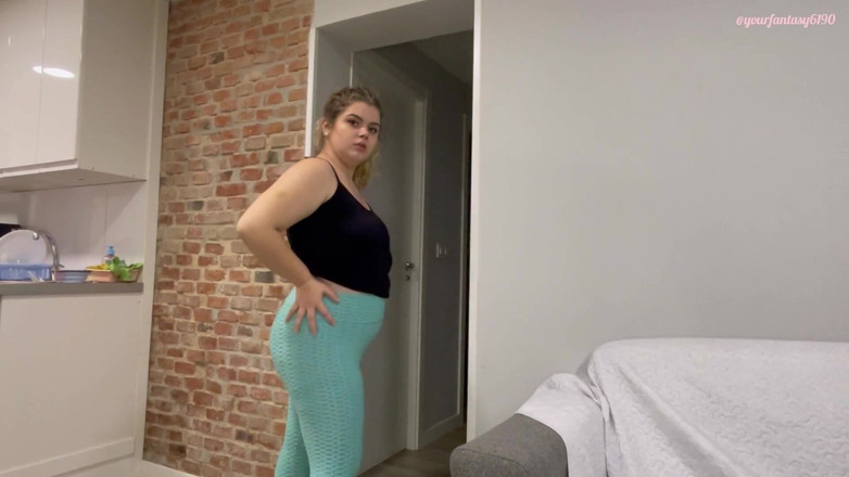 Your fantasy studio: Farting in turquoise tik tok leggings