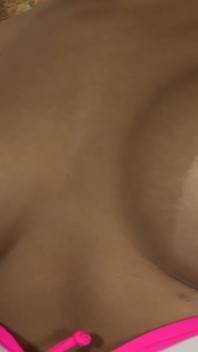 Busty transgender jerks off a cock