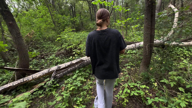Home video live: She Lured Him Into the Woods to Fuck Her.