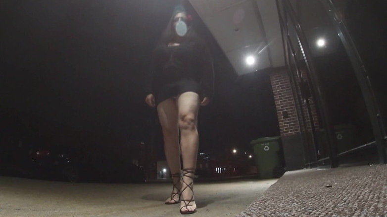 JonasBen: Mature CD exposing my legs and ass at night