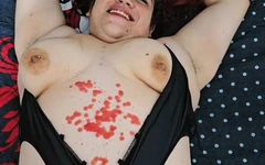 Hot Candle Show Wet Red and Swollen Pussy