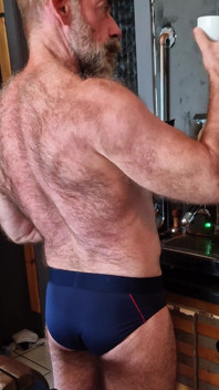 Muscle Bear Has Coffee