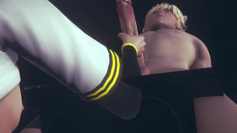 Yaoitube: Vocaloid Yaoi Femboy - Len Ręczna robota w klasie