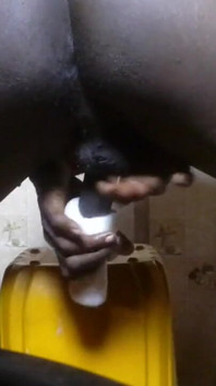 Masked Performer Banging Silicone Toy Vaginal