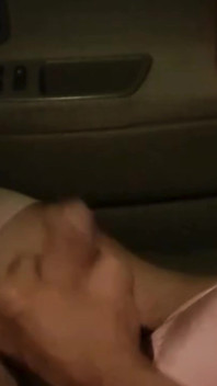 Jerking off at Rest Area in Car