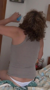 At the Beach, My Stepmother Is Peeing and Lets Me Jerk off While Looking at Her Big, Hairy Pussy.