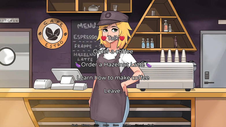 Futavision: Hazelnut Latte: чоловік відсмоктує жіночу транс-бариста, щоб його рот наповнився спермою