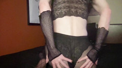 Lemon Catboy: Femboy masturbuje s černými vlasy