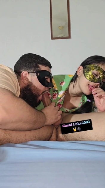 Sucking a drooling cock