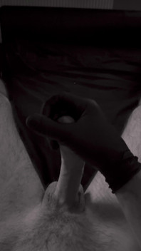 Black Glove on My Cock