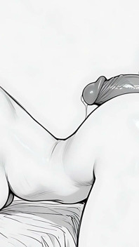 A Beautiful Nude Man with Huge Dick and Balls, Pencil Sketch