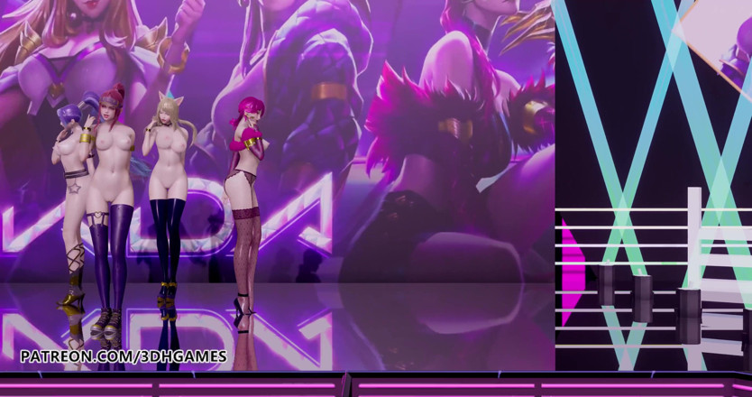 3D-Hentai Games: Black Pink - Bagaimana awak Suka Tarian Bogel itu, Ahri, Akali,...