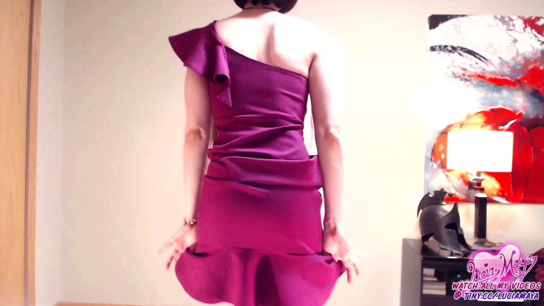 Lucia Maya: Sexy TS Lucia Maya in Pink Dress &amp; Heels Fucks Her...