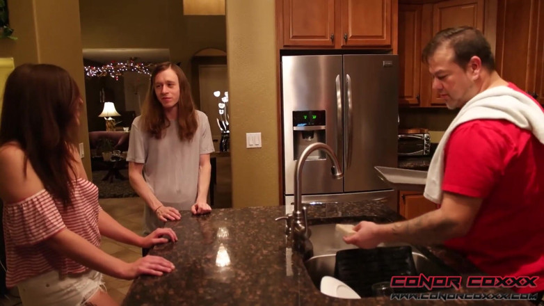 Horny Household: Getting in a Quick Fuck While Stepdad's Away
