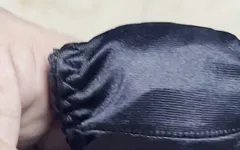 Jerking off in My Mother in Laws Pissy Black Pantys