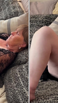 Oma ist zurück in schwarz 2 dildo doppelpenetration & solo-masturbation orgasmen