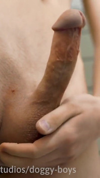 Shower Boy Strokes His Cream Out