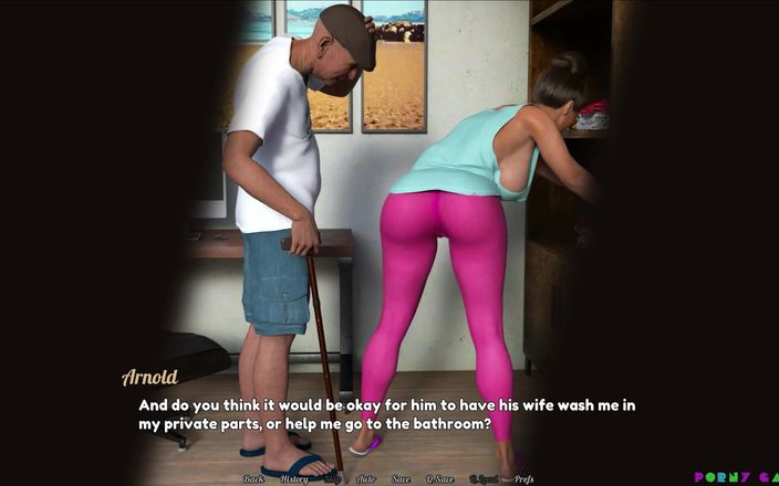 Porny Games: Perfecte huisvrouw (door K4soft) - oude man Arnold begint zijn leven te...