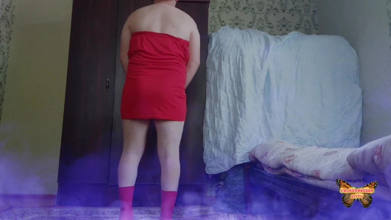 Kitty_Cross: Quente rabo femboy modelo crossdresser caseiro striptease grande rabo pernas...