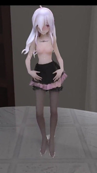[mmd] zayıf çikolata krem siyah ipek elbise anal serra boncuk müstehcen desen