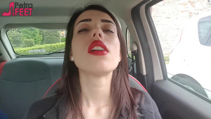 Smokin Fetish: Good looking Petra smoking in her car
