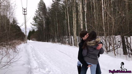 PerfectHelen: Teen deep sucking and sensual fucking in the wood - outdoor