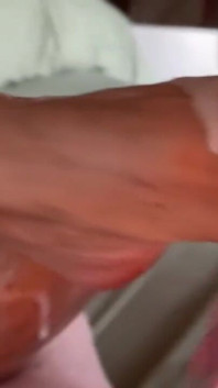 MILF Granny Rubs Cum All Over Her Feet