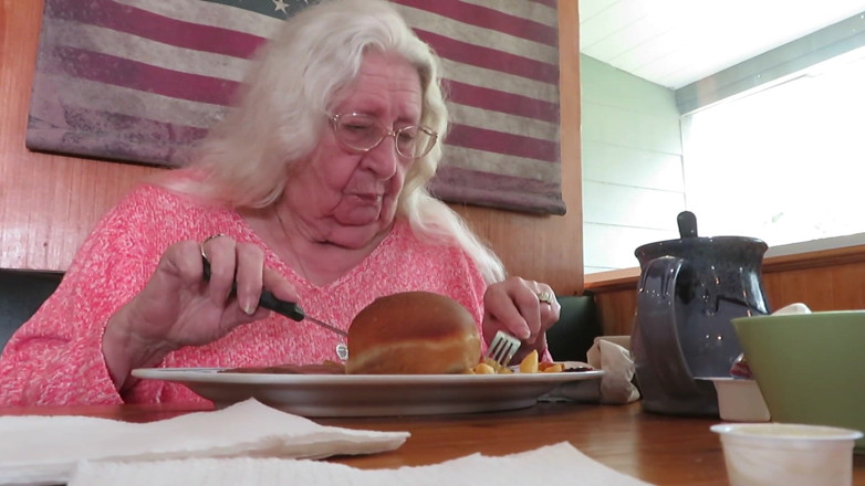 BBW nurse Vicki adventures with friends: Step mom and I eating