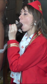 Hairy Air Hostess Take First BBC Fucking