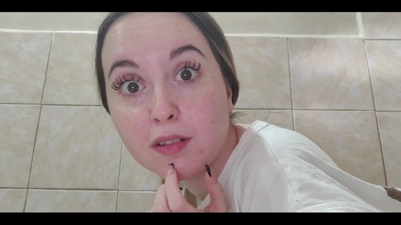 Petite with Glasses Penetrating Her Hairy Asshole with Glass Dildo