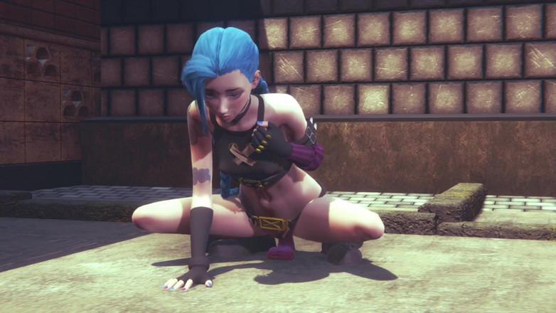 Waifu club 3D: Jinx tìm thấy một dương vật giả màu hồng trên đường...