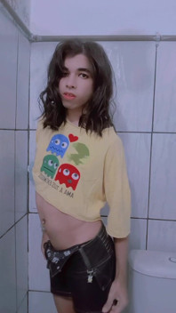 Carlezinha - Slutty Trans Woman Masturbating Cock with Desire, Moaning Like Whore