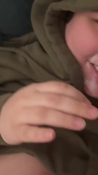 Surprise Facial Cumshot Real Amateur Couple Homemade After Lazy Funny Blowjob on Bed