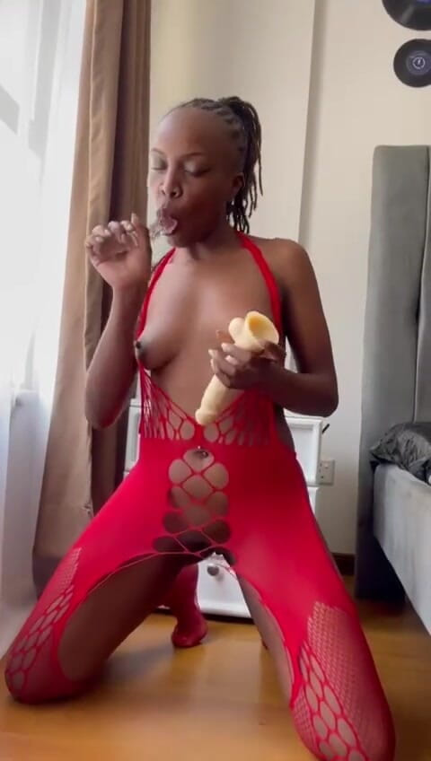Badback8080: Part 1: Ebony Pussy Spread, Titties Out, Dildos in, Gaping, Prolapsing...