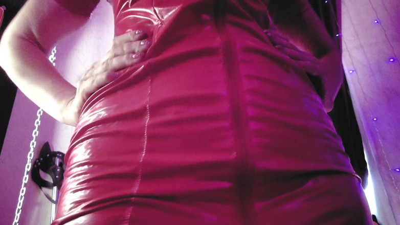 Eva Latexxx: Eva Latex ไวนิลพีวีซีสีแดงหญิงเป็นใหญ่ BDSM คนเดียวเฟติชเท้าส้นเท้า