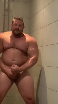 Jack Stacked Solo Masturbation in the Gym Shower