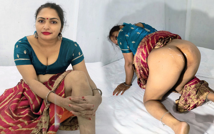 bhabhi_anjali: Молода зведена жінка і красива тітонька наносять масло або багато трахають її дупу