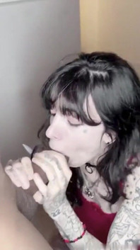 Petite Tattooed Girl Gives BBC Footjob Then Pounding