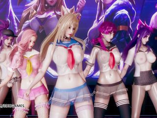 3D-Hentai Games: Hello Venus - Remuer, strip-tease, Ahri Akali Kaisa Evelynn Seraphine