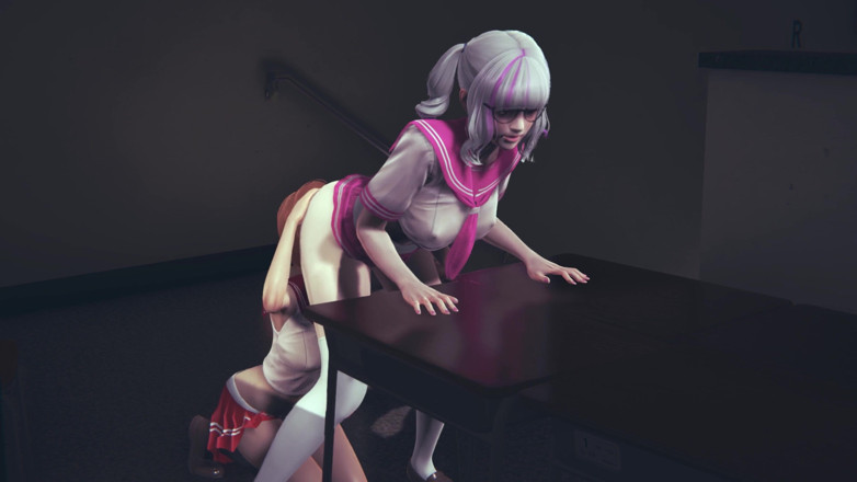 Waifu club 3D: Redhead girlfriend licks pussy classmate